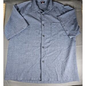 Shekinah VTG Button Short Sleeve Blue Top 4XL